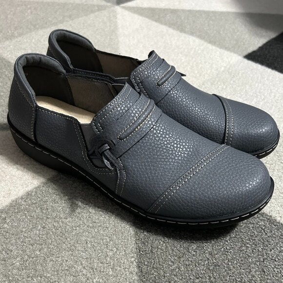 LAZYPOP Gray Classic Comfort Leather Loafers Women's Size 9.5 - Picture 1 of 14